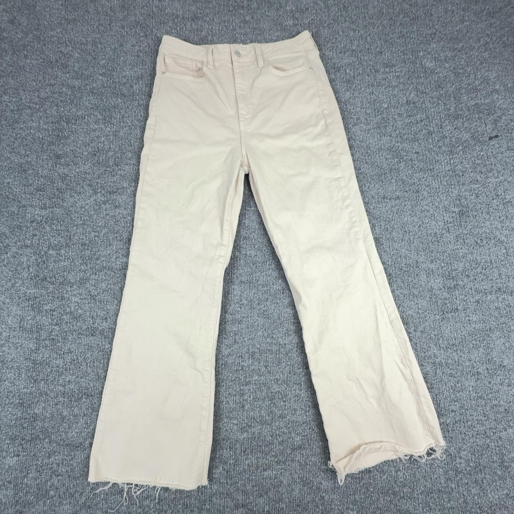 Harper Heritage Jeans Womens 29 White High Rise Kick Crop Raw Hem Denim